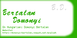 bertalan domonyi business card